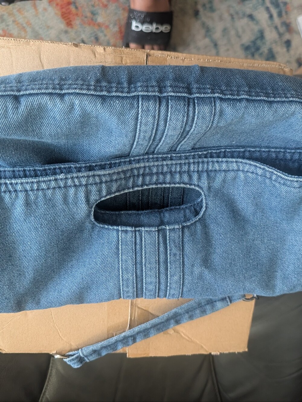 Blue Denim Flap Over Bag